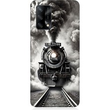 Oppo A74 Uyumlu Buharlı Trenin Güç Yolu  Desenli Silikon Kılıf