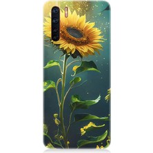 Oppo A91 Uyumlu Tek Başına Ayçiçeği  Desenli Silikon Kılıf