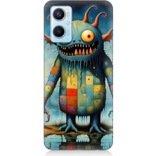 Oppo A96 Uyumlu Tuhaf Canavar Gülümsemesi  Desenli Silikon Kılıf