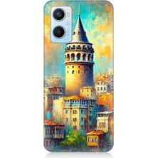 Oppo A96 Uyumlu Galata’da Renkli Işıklar  Desenli Silikon Kılıf