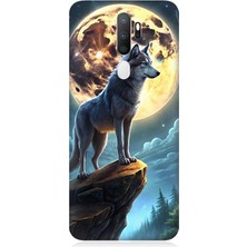 Oppo A9 2020 Uyumlu Uçurum Başında Yalnız Kurt  Desenli Silikon Kılıf