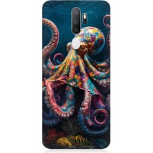 Oppo A9 2020 Uyumlu Derinliklerde Sekiz Kol Ahtapot  Desenli Silikon Kılıf
