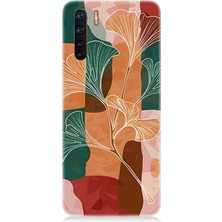 Oppo A91 Uyumlu Soyut Yapraklı Kompozisyon  Desenli Silikon Kılıf