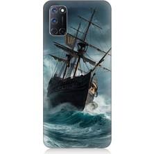Oppo A92 Uyumlu Fırtınada Eski Gemi  Desenli Silikon Kılıf
