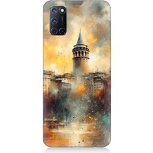 Oppo A92 Uyumlu Galata'da Sisli Gün  Desenli Silikon Kılıf