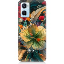 Oppo A96 Uyumlu Çiçekler Arasında Yaşam  Desenli Silikon Kılıf