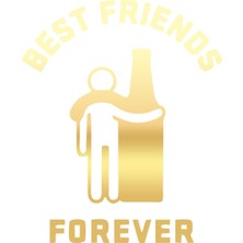 Best Friend Forever Sticker 17X17 cm Gold