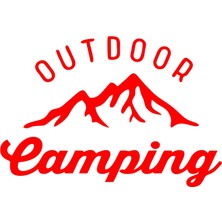 Outdoor Camping Sticker 17X17 cm Kırmızı