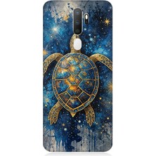 Oppo A5 2020 Uyumlu Samanyolu Altında Kaplumbağa  Desenli Silikon Kılıf