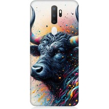 Oppo A9 2020 Uyumlu Renk Patlamalı Boğa  Desenli Silikon Kılıf