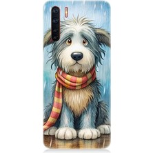 Oppo Reno 3 Uyumlu Atkılı Sevimli Yavru Köpek  Desenli Silikon Kılıf