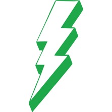 Elektirk Enerji Sticker 17X17 cm Yeşil