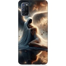 Oppo A52 Uyumlu Gökyüzünde Işık Meleği  Desenli Silikon Kılıf