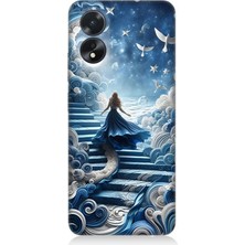 Oppo A38 Uyumlu Gökyüzü Merdiveni Kadın  Desenli Silikon Kılıf