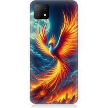 Oppo A53 Uyumlu Ateşle Dans Eden Anka  Desenli Silikon Kılıf
