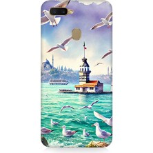 Oppo Reno Ax7 Uyumlu Martılar Arasında Kız Kulesi  Desenli Silikon Kılıf