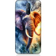 Oppo Rx 17 Pro Uyumlu Ateşte Yürüyen Fil  Desenli Silikon Kılıf