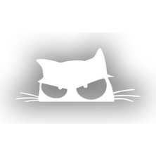 Kedi Sticker 17X17 cm Beyaz