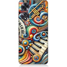 Oppo A60 Uyumlu Müzikte Soyut Renk Patlaması  Desenli Silikon Kılıf
