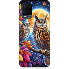 Oppo A54 Uyumlu Dallarda Bilge Baykuşlar  Desenli Silikon Kılıf