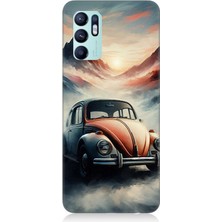 Oppo Reno 6 Uyumlu Dağlar Arasında Vosvos  Desenli Silikon Kılıf