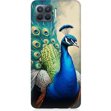 Oppo Reno 4 Lite Uyumlu Gururlu Tavuskuşu Tüyleri  Desenli Silikon Kılıf