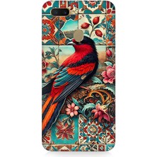 Oppo Reno Ax7 Uyumlu Çini Desenli Kuş Kompozisyonu  Desenli Silikon Kılıf