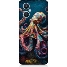 Oppo Reno 7 Lite 5g Uyumlu Derinliklerde Sekiz Kol Ahtapot  Desenli Silikon Kılıf