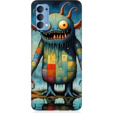 Oppo Reno 4 Uyumlu Tuhaf Canavar Gülümsemesi  Desenli Silikon Kılıf
