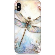 Apple iPhone x Uyumlu Narince Konmuş Yusufçuk  Desenli Silikon Kılıf