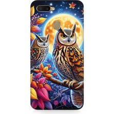 Oppo Reno Ax7 Uyumlu Dallarda Bilge Baykuşlar  Desenli Silikon Kılıf