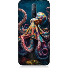 Oppo Rx 17 Pro Uyumlu Derinliklerde Sekiz Kol Ahtapot  Desenli Silikon Kılıf