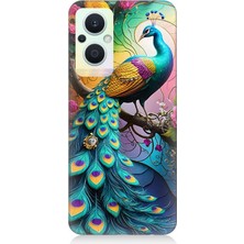 Oppo Reno 7 Lite Uyumlu Tavuskuşu Renkli Gurur  Desenli Silikon Kılıf