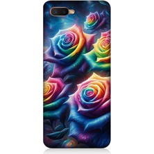 Oppo Rx 17 Neo Uyumlu Gökkuşağı Güllerin Patlaması  Desenli Silikon Kılıf