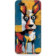 Oppo Reno Ax7 Uyumlu Çizgilerle Renkli Köpek  Desenli Silikon Kılıf