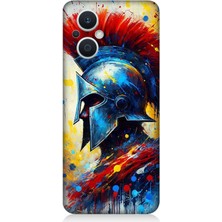 Oppo Reno 7 Lite 5g Uyumlu Kızıl Miğferli Savaşçı  Desenli Silikon Kılıf