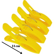 Mediterian 4'lü büyük boy sarı plaj havlu tutucu, klips ve sabitleyici, 9+ yaş, TR menşei