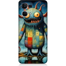 Oppo Reno 7 Uyumlu Tuhaf Canavar Gülümsemesi  Desenli Silikon Kılıf