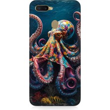 Oppo Reno Ax7 Uyumlu Derinliklerde Sekiz Kol Ahtapot  Desenli Silikon Kılıf