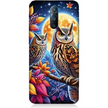 Oppo Rx 17 Pro Uyumlu Dallarda Bilge Baykuşlar  Desenli Silikon Kılıf