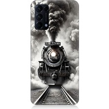 Oppo Reno 5 Uyumlu Buharlı Trenin Güç Yolu  Desenli Silikon Kılıf