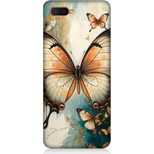 Oppo Rx 17 Neo Uyumlu Zarif Kanatlı Kelebek  Desenli Silikon Kılıf