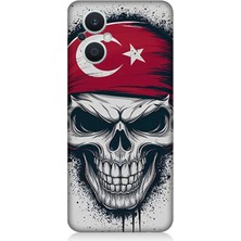 Oppo Reno 7 Lite 5g Uyumlu Bayraklı Kuru Kafa  Desenli Silikon Kılıf