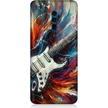 Oppo Reno 10X Zoom Uyumlu Alevler Içinde Elektrik Gitar  Desenli Silikon Kılıf