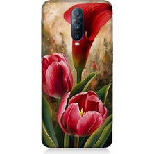 Oppo Rx 17 Pro Uyumlu Canlı Renkli Laleler  Desenli Silikon Kılıf