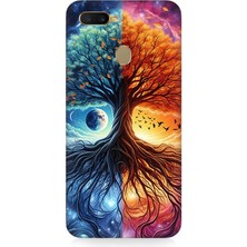 Oppo Reno Ax7 Uyumlu Hayat Ağacı  ve Gece Gündüz  Desenli Silikon Kılıf