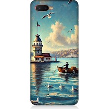 Oppo Rx 17 Neo Uyumlu Martılarla Kız Kulesi  Desenli Silikon Kılıf