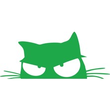 Kedi Sticker 17X17 cm Yeşil