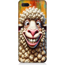 Oppo Rx 17 Neo Uyumlu Sevimli Gülüşlü Koyun Surat  Desenli Silikon Kılıf