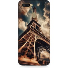 Oppo Reno Ax7 Uyumlu Yükselen Eyfel Kulesi Işıltısı  Desenli Silikon Kılıf